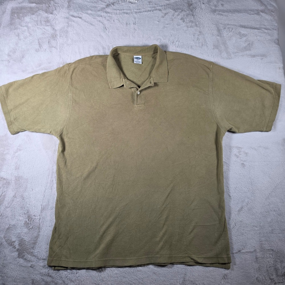 Old Navy Polo Shirt Mens XXL Khaki Olive Green Pique‎ Cotton Short Sleeve Casual